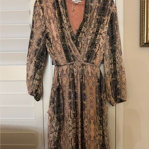 The BAR III Peach Animal Print Dress Size L